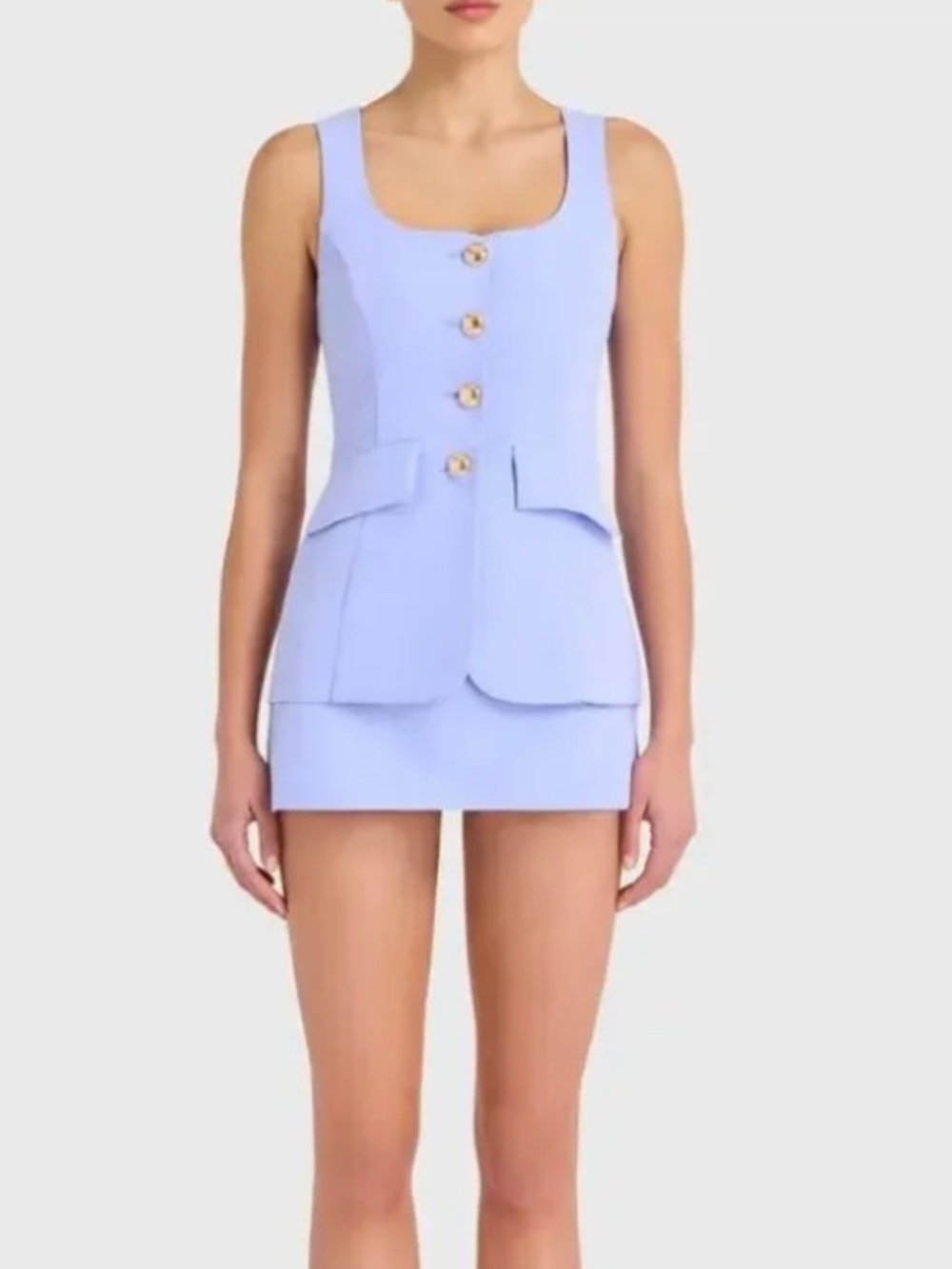 Amanda Uprichard Kya Romper English Lavender Gold Button Skort S